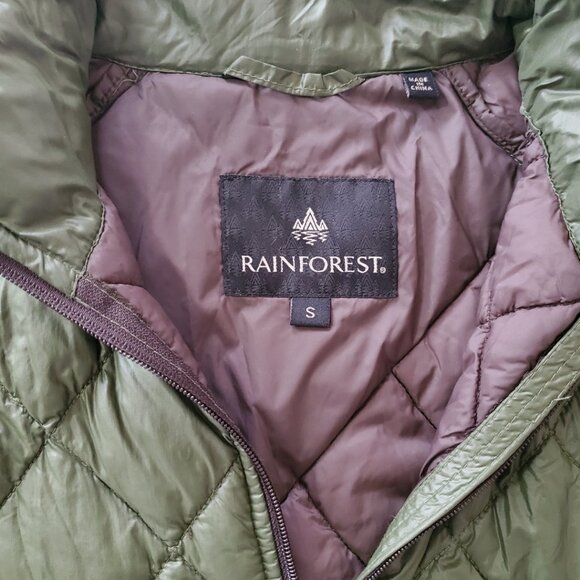 Rainforest Green Women's Polyester Thermoluxe Sz Small Puffer Jacket - Picture 5 of 9